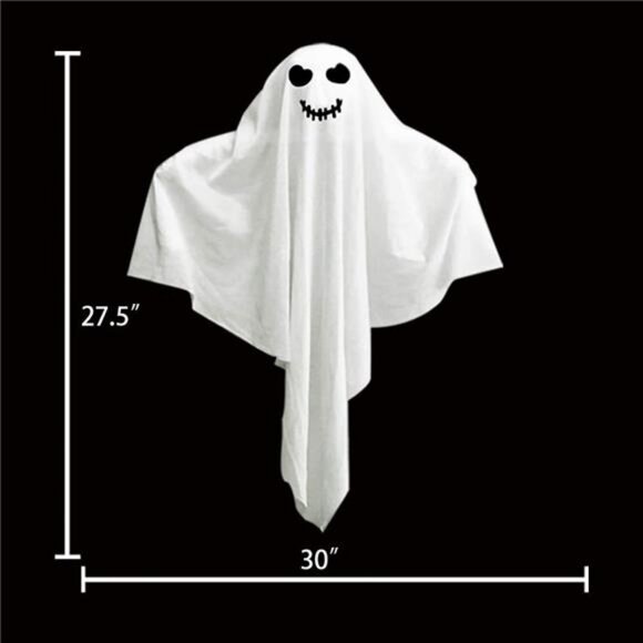 4 Pack Halloween Hanging Ghosts, 27.5" Cute Flying Ghost Decorations - Picture 7 of 8